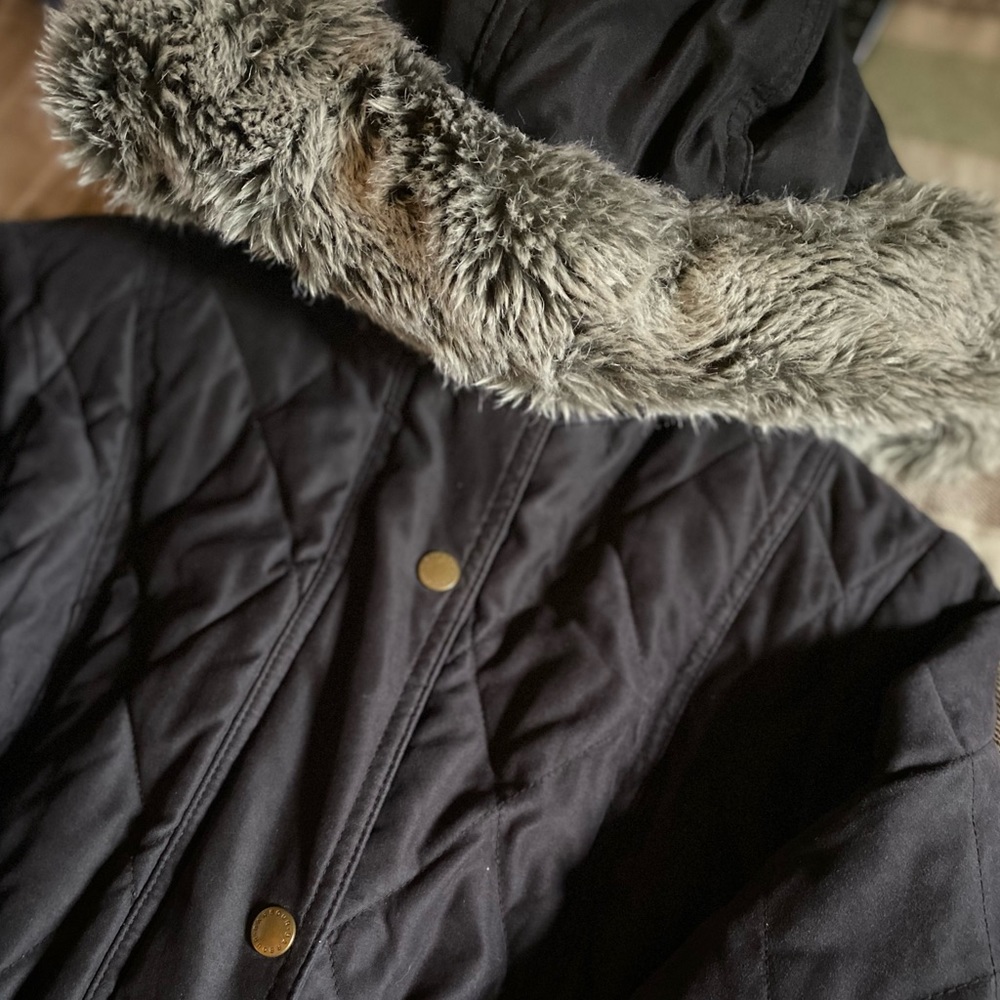 Barbour Made in England Size US12 Navy winter vegan puffer